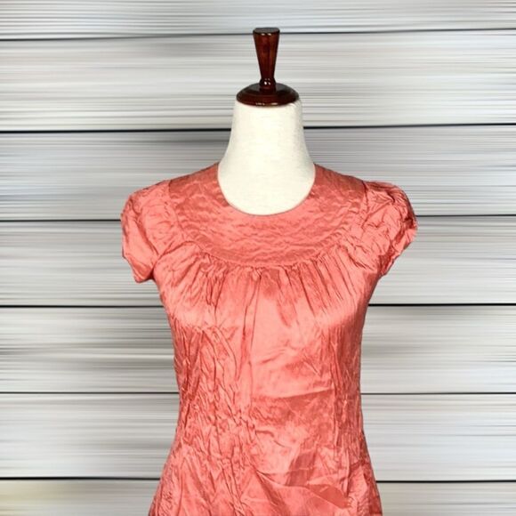 Calypso St. Barth Christiane Celle Silk Pink Flamingo A-line Cap Sleeves Dress S - Picture 2 of 8